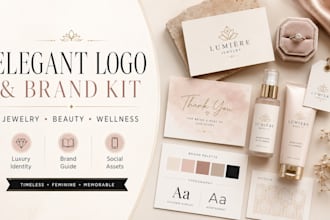 create elegant logo and brand kit for jewelry beauty and wellness brands