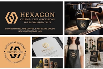 design a luxury restaurant, cafe, and food brand logo and brand identity