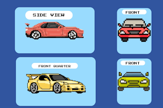 create pixel art vehicles and car sprites for your game
