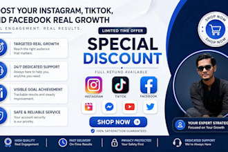 boost your instagram,tiktok and facebook real likes and followers
