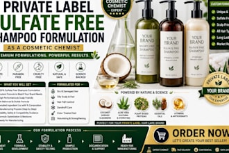 develop private label sulfate free shampoo formulation as a cosmetic chemist