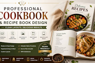 design cookbook recipe book formatting layout amazon KDP digital cookbook