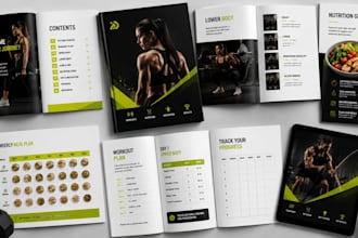 design fitness workout ebook, coaching workbook, and training guide PDF in 24hrs