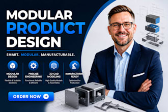 design modular products, furniture, interchangeable component and 3d cad systems