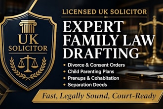 draft UK divorce settlement financial consent order d81 statement professionally