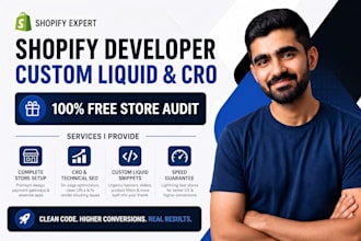 be your shopify developer for custom liquid and cro optimization