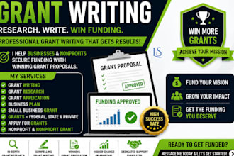 provide grant writing, grant research with grant application support
