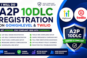 do a2p 10dlc registration on gohighlevel and twilio