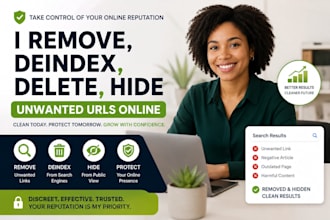 remove, deindex, delete, hide unwanted urls online