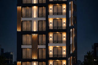 design photorealistic 3d exterior renders and building facades