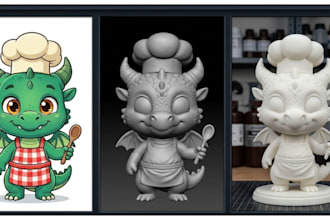create custom cartoon figures, toy models and 3d printable characters