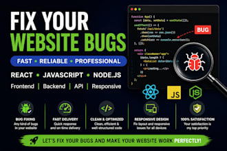 fix bugs in react javascript or node js apps