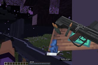 make a custom minecraft fps gun, weapon models, furniture model in blockbench