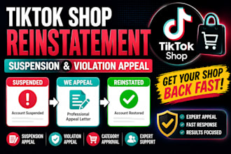 do tiktok reinstatement, tiktok shop suspension and violation appeal