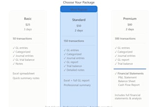 monthly bookkeeping and general ledger entries for your business
