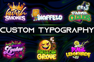 do cannabis strain logo design or illustration in graffiti hand lettering style