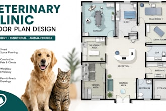 design a veterinary clinic floor plan with efficient space planning