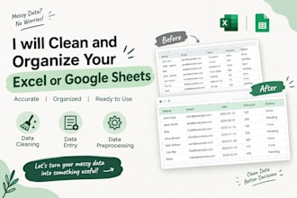 clean and organize your messy excel or google sheets data