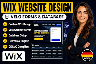 design or redesign your wix website with velo code, forms and database setup