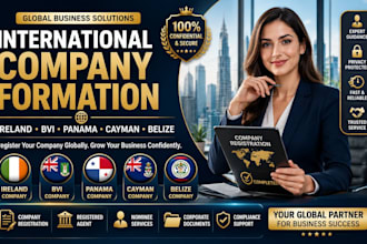 do company registration in ireland, bvi, panama, cayman with eu nominee ,belize