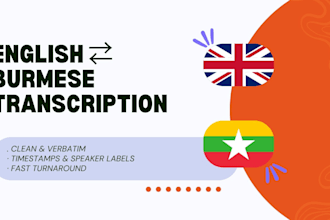 transcribe english or burmese audio and video into text