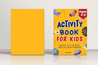 design children book illustration, kids book cover and kids activity book cover