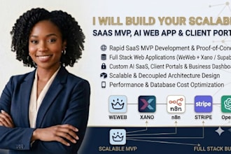 build scalable saas mvp, full stack web app, ai saas, and custom client portal