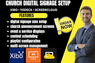 setup church digital signage using xibo yodeck screencloud