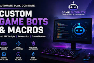 build custom game automation, gaming bots, and autohotkey scripts