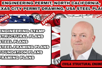 engineering permit, north california, texas city permit drawing, USA steel plans