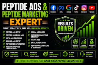 run peptide marketing ad campaigns on facebook, google ads and social media ads