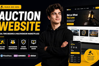 build auction website, real time bidding and multivendor marketplace