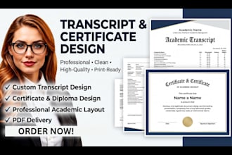 design professional college, school, universities transcript and ged certificate