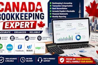 do canada bookkeeping in quickbooks, xero, freshbooks, wave, and sage 50