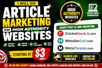 do article marketing on high authority website