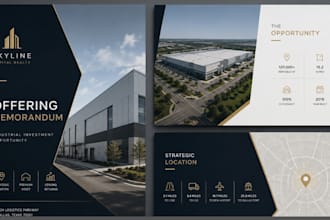 real estate offering memorandum brochure design company profile real estate logo