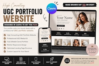 design a high converting ugc portfolio website in canva with media kit