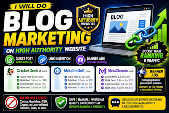 do blog  marketing on high authority website