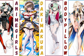 draw anime dakimakura body pillow fanart fantasy vtuber oc sfw nsfw anime style