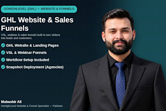 build a gohighlevel website, sales funnel, and vsl funnel