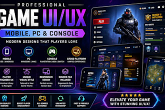 design professional game UI UX for mobile, PC and console