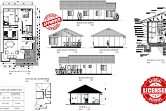 design timber framed house plans, elevations, sections and roof plans in autocad