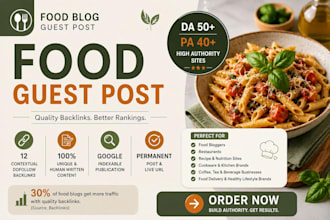 publish guest post food blogs with dofollow backlinks