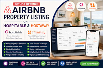 setup airbnb property listing on hospitable, hostaway