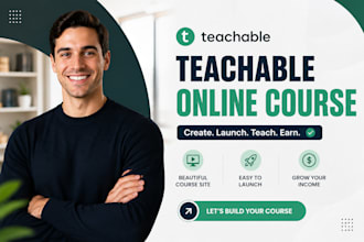design teachable website, online course and sales funnel
