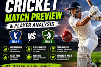 write cricket match previews and player analysis