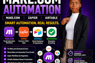 fix, setup make com automation, zapier automation, airtable database, make com