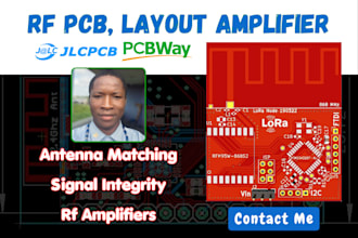 design rf pcb, amplifiers with antenna impedance matching for wifi ble and lora