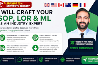 craft your sop, lor and ml as an industry expert
