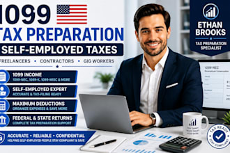 prepare US 1099 and self employed tax returns for freelancers
